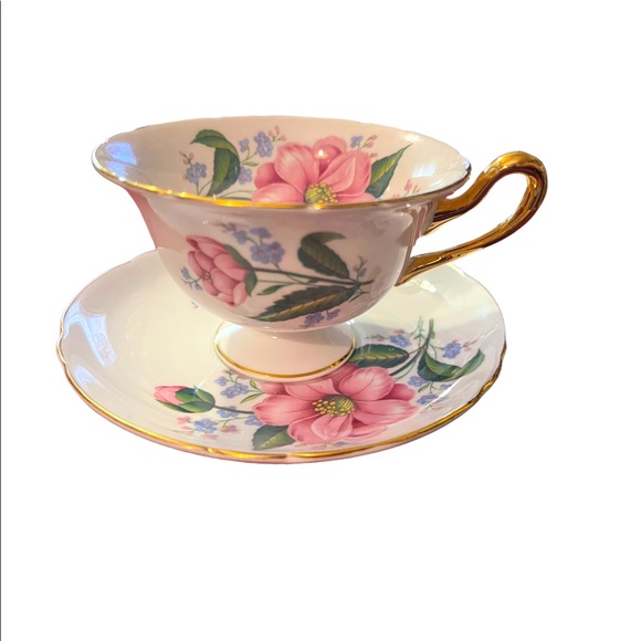 Vintage SHELLEY Tea cup and saucer Pink floral Bone China England flowe… - Picture 13 of 15